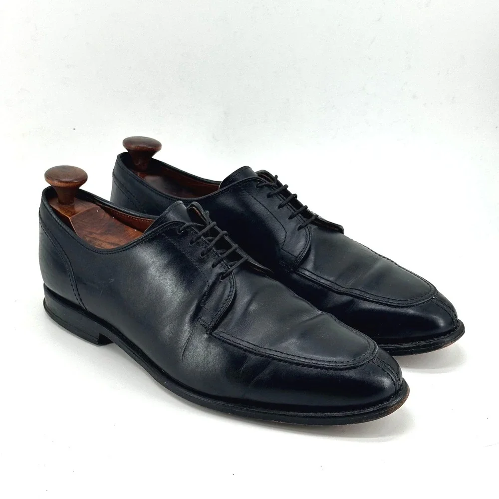 Allen Edmonds LaSalle Shoes 4308 Split Toe Derby Black Leather Blucher Mens 10 D